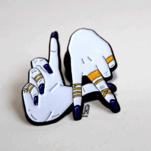 1 inch soft enamel LA Fingers pin